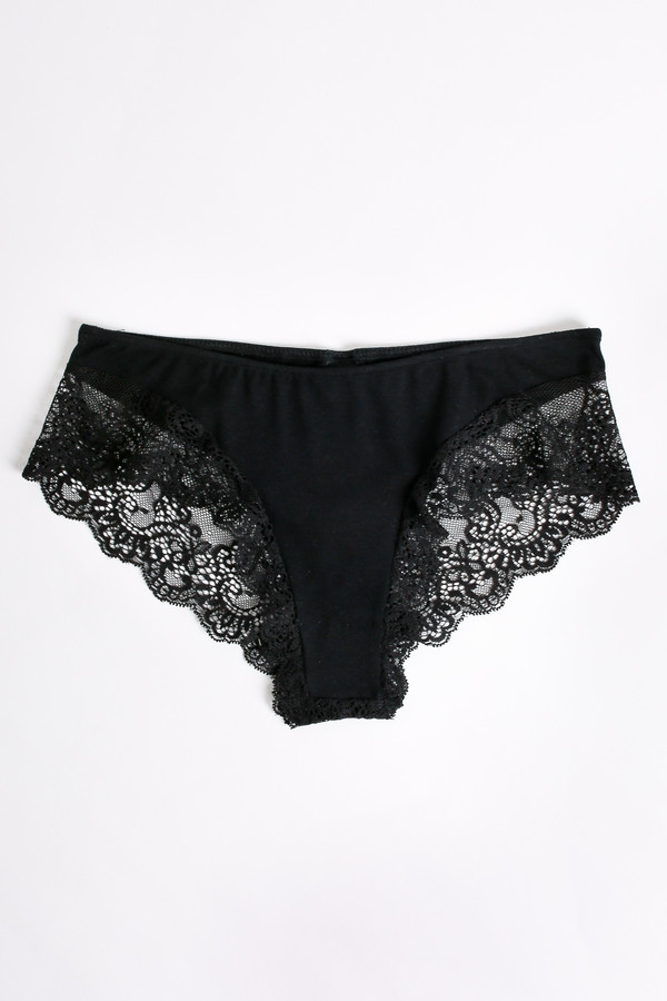 Only Hearts So fine hipster with lace back in black Only Hearts So fine hipster with lace back in black