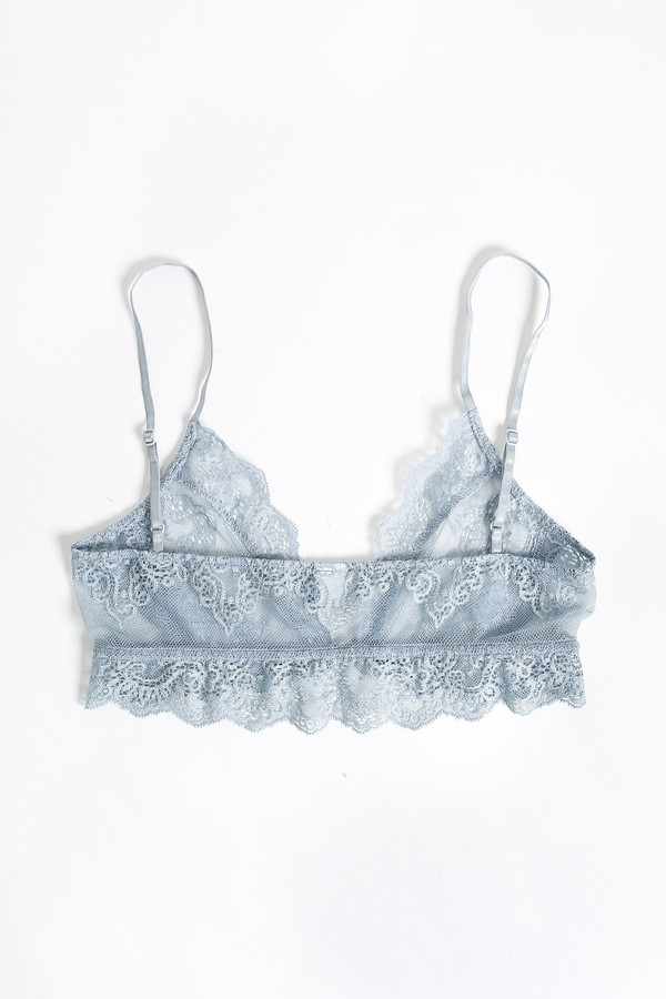 Only Hearts So fine lace bralette in silver blue Only Hearts So fine lace bralette in silver blue