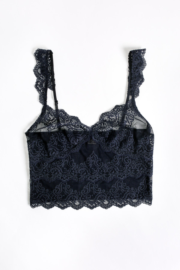 Only Hearts So fine lace cropped cami in navy Only Hearts So fine lace cropped cami in navy