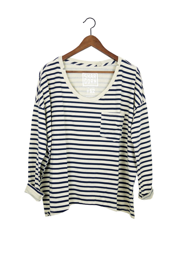 Skargorn #62 Long Sleeve Tee, Cream Marine Lines Skargorn #62 Long Sleeve Tee, Cream Marine Lines