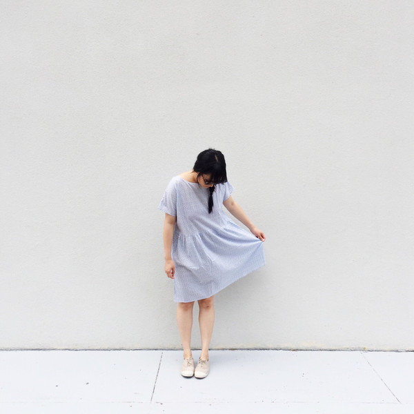 Ilana Kohn Brookes Dress, Blue Checkers, Cotton Lawn Ilana Kohn Brookes Dress, Blue Checkers, Cotton Lawn