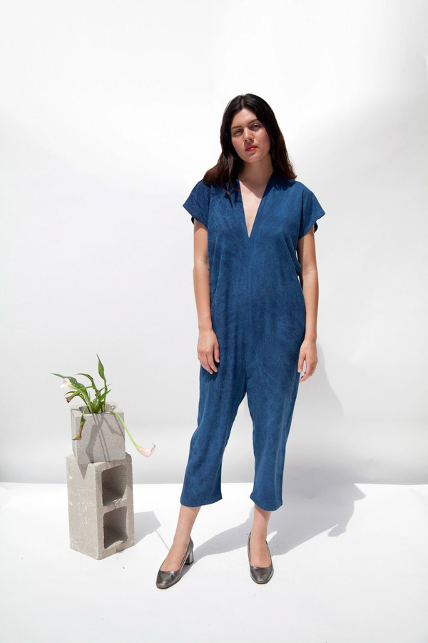 Miranda Bennett Everyday Jumpsuit, Indigo Silk Noil Miranda Bennett Everyday Jumpsuit, Indigo Silk Noil