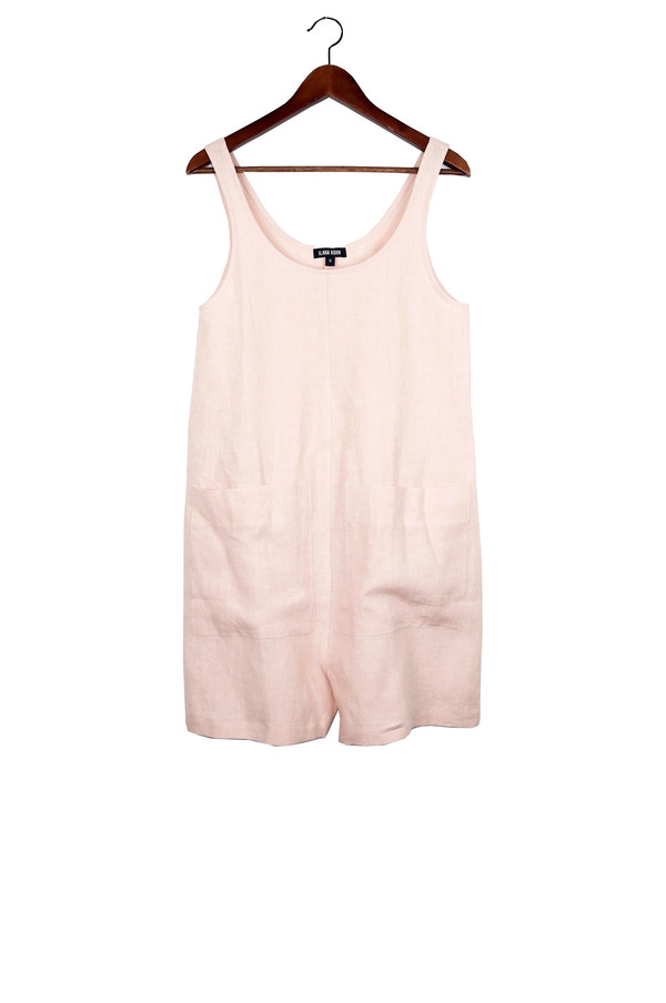 Ilana Kohn Gary Romper, Blush, Washed Linen Ilana Kohn Gary Romper, Blush, Washed Linen