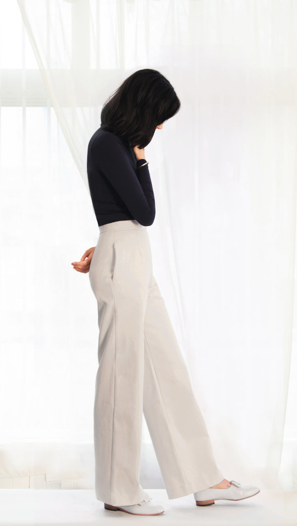 Sunja Link Cotton Canvas Tube Leg Pant Sunja Link Cotton Canvas Tube Leg Pant