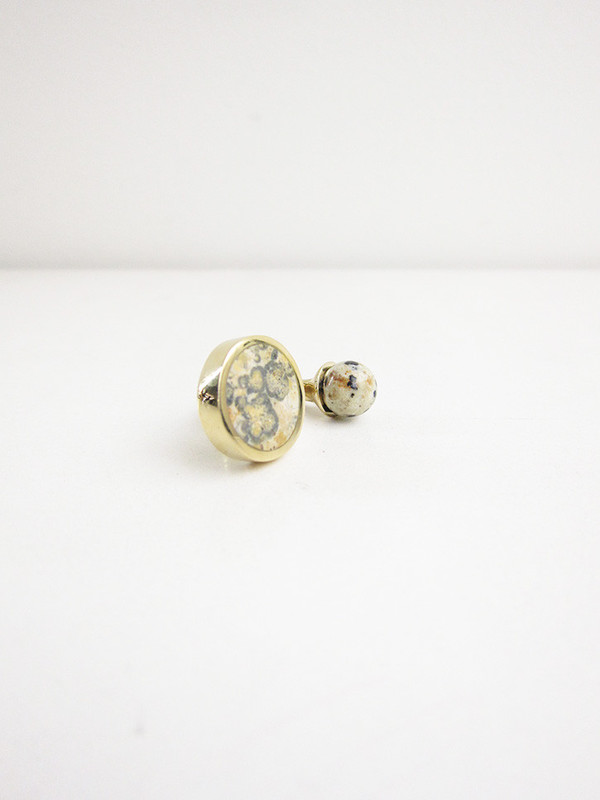 Quarry Jaspe Double Ring, Ocean/Dalmation Quarry Jaspe Double Ring, Ocean/Dalmation