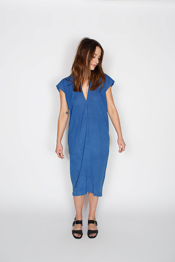 Miranda Bennett In-Stock: Everyday Dress, Cotton Gauze in Indigo Miranda Bennett In-Stock: Everyday Dress, Cotton Gauze in Indigo