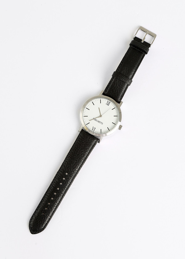 Berg + Betts Black and Silver Round Watch Berg + Betts Black and Silver Round Watch