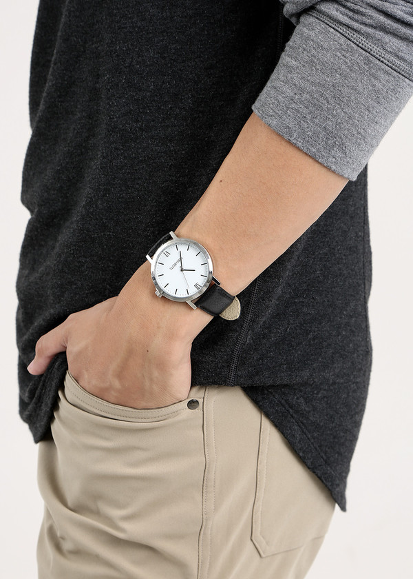 Berg + Betts Black and Silver Round Watch Berg + Betts Black and Silver Round Watch
