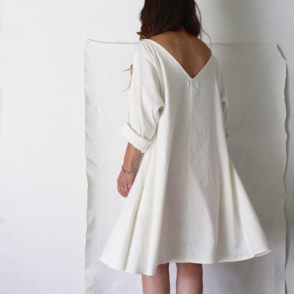 Hemp Silk Twirl Dress, Natural Hemp Silk Twirl Dress, Natural