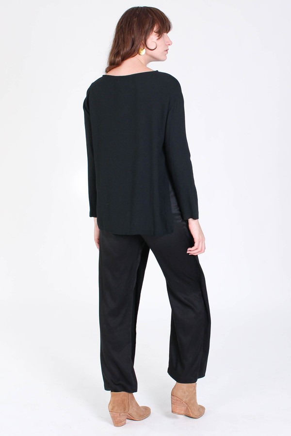 Black Crane Long slit top in black Black Crane Long slit top in black