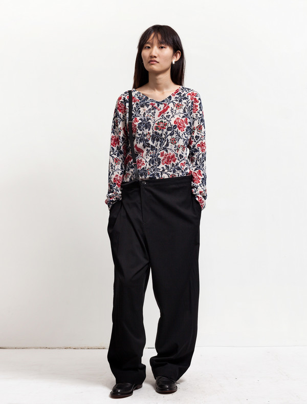 Ys by Yohji Yamamoto Womens Single Suspender Trousers Ys by Yohji Yamamoto Womens Single Suspender Trousers