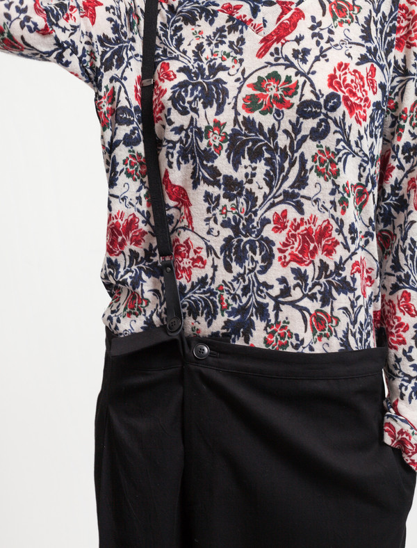 Ys by Yohji Yamamoto Womens Single Suspender Trousers Ys by Yohji Yamamoto Womens Single Suspender Trousers