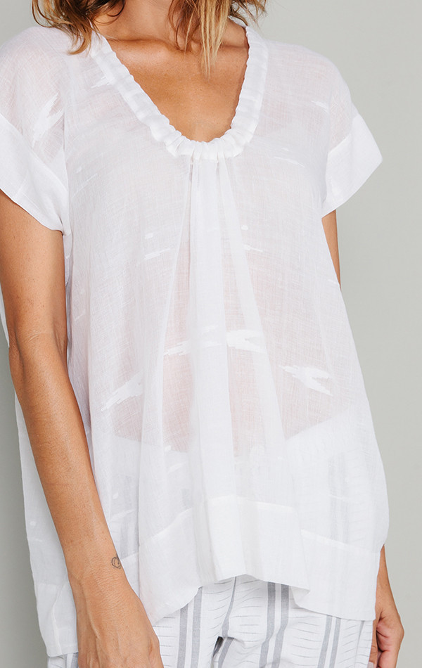 Two- New York Khadi Drawstring top Two- New York Khadi Drawstring top
