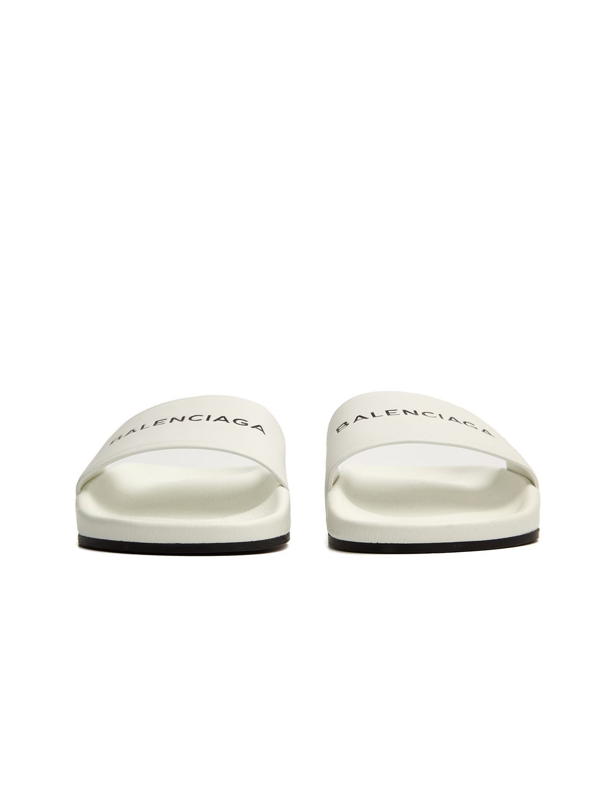 Balenciaga Piscine Leather Slides White Garmentory