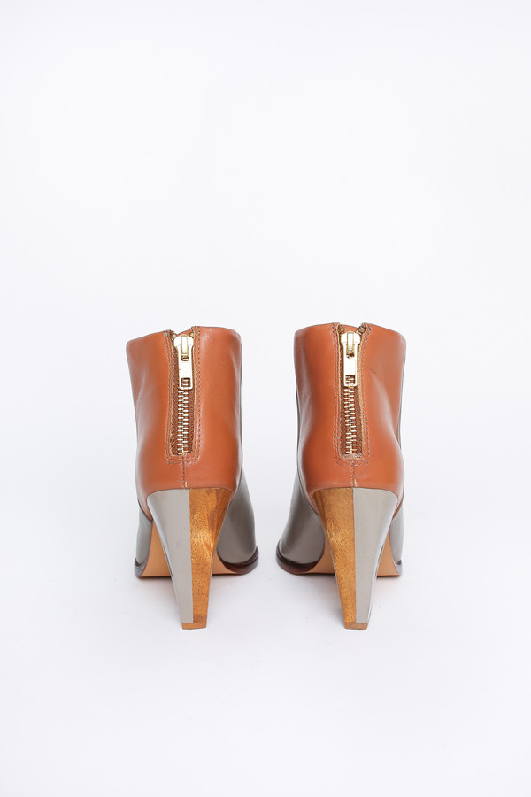 Nina Payne Halsey hole punch boot in grey/cognac Nina Payne Halsey hole punch boot in grey/cognac