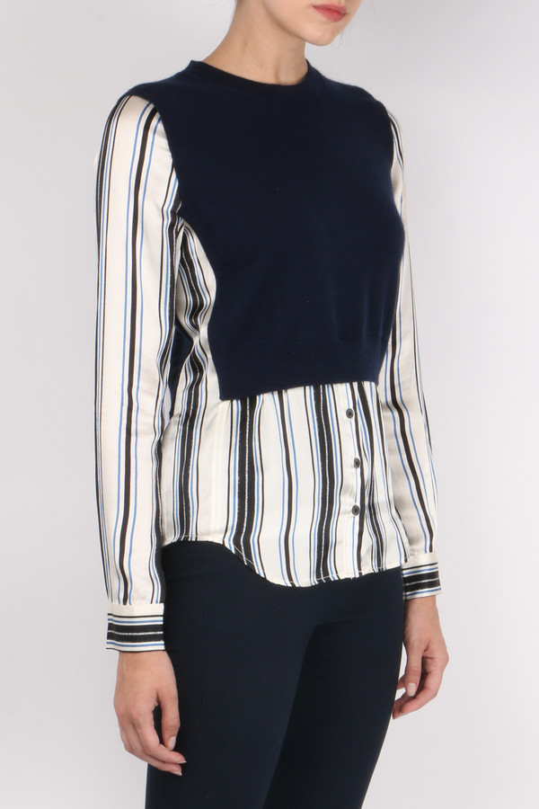 Veronica Beard Mellow Mixed Media Sweater Veronica Beard Mellow Mixed Media Sweater
