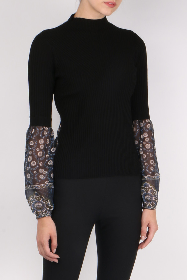 Veronica Beard Moon Mixed Media Sweater Veronica Beard Moon Mixed Media Sweater