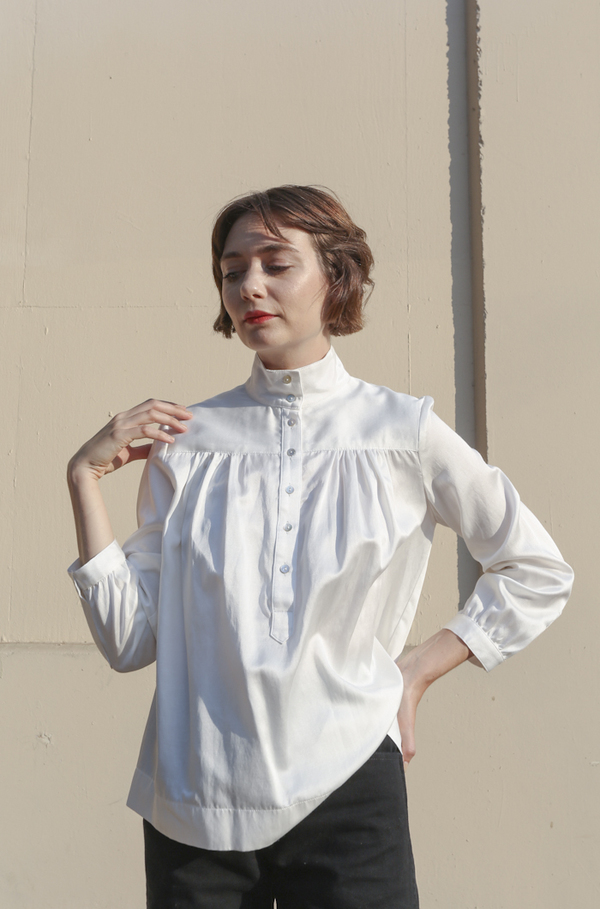 Horses Atelier High-Collar Blouse in Ivory Horses Atelier High-Collar Blouse in Ivory