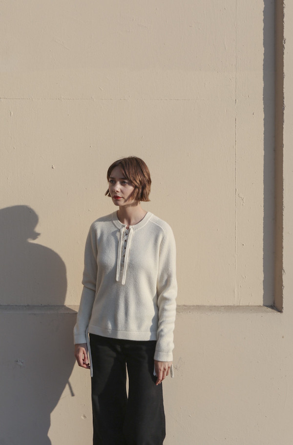 SVILU Lace-up Sweater in Ivory SVILU Lace-up Sweater in Ivory