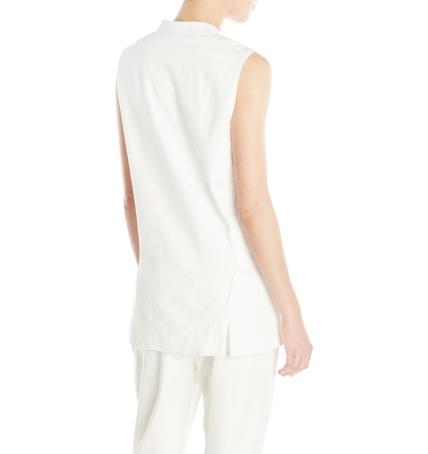 Vincetta White Notch Collar Vest Vincetta White Notch Collar Vest