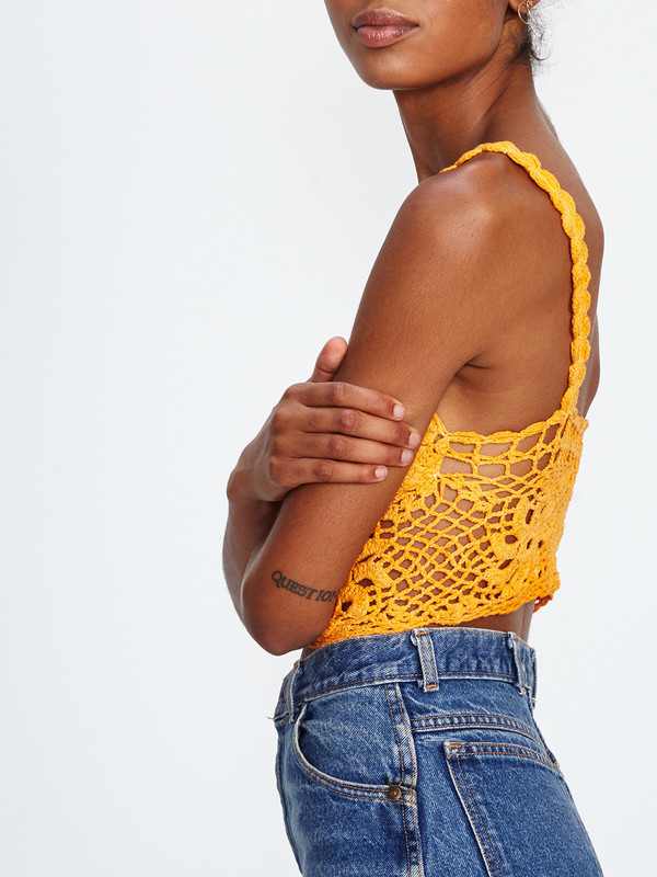 Harare CROCHET CROP TANK / TANGERINE Harare CROCHET CROP TANK / TANGERINE