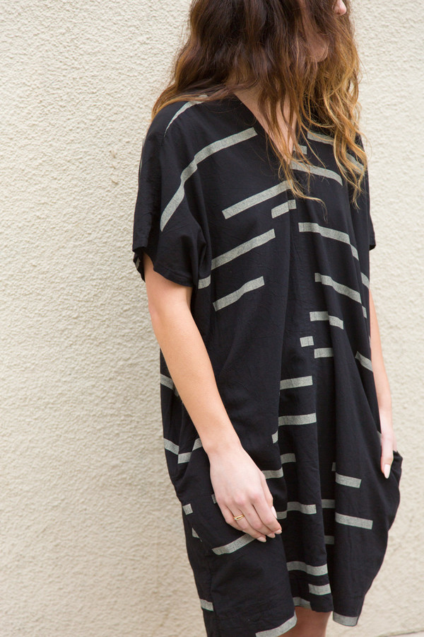 Uzi Broken Stripe V Dress Uzi Broken Stripe V Dress