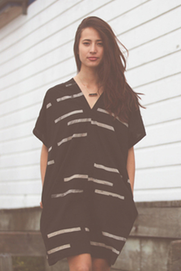 Uzi Broken Stripe V Dress Uzi Broken Stripe V Dress