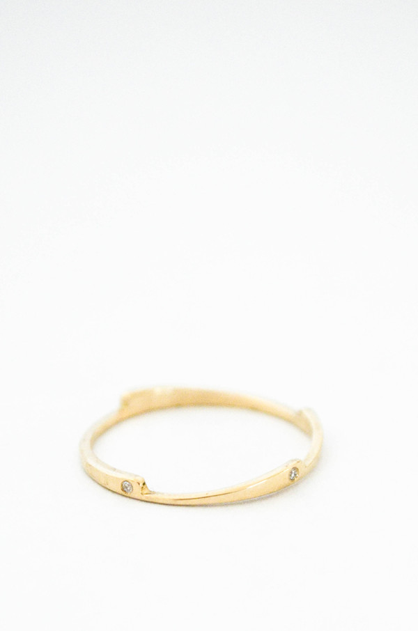 T.Kahres 10kt Gold Razor Stack White Diamond Ring T.Kahres 10kt Gold Razor Stack White Diamond Ring