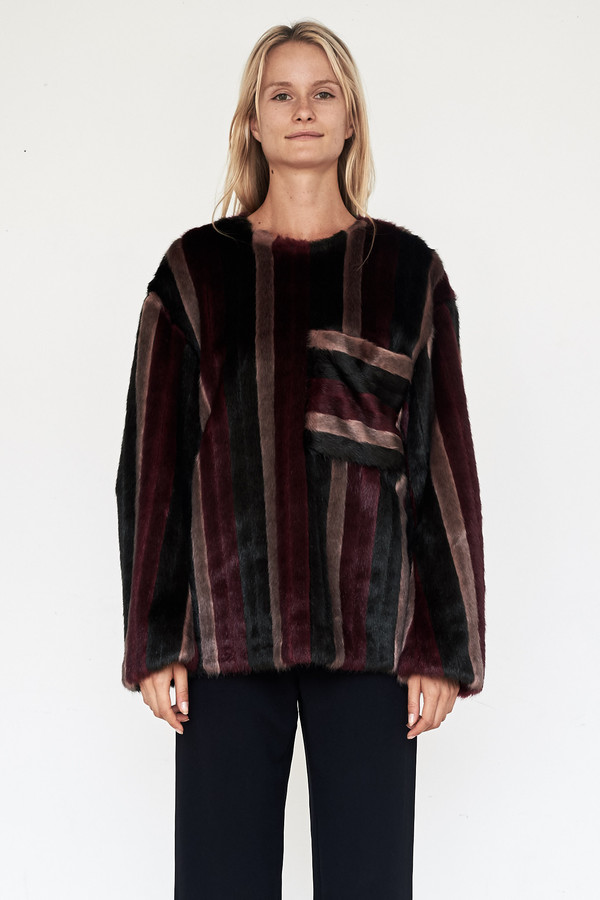 CF. Goldman Faux Fur Patch Pullover CF. Goldman Faux Fur Patch Pullover