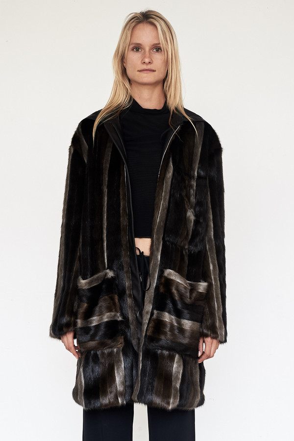 CF. Goldman Faux Mink Patch Coat CF. Goldman Faux Mink Patch Coat