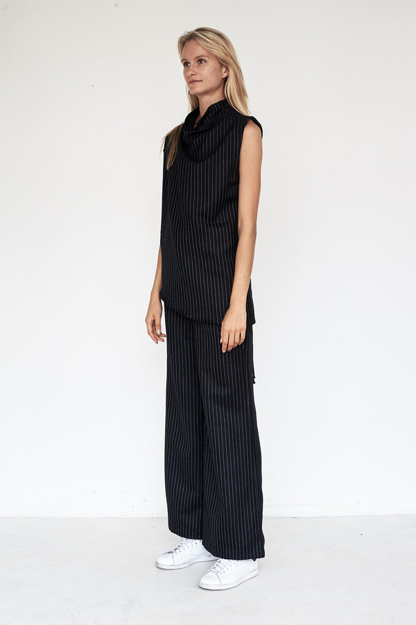 Kahle Wool Patch Pocket Wide Leg Pant Kahle Wool Patch Pocket Wide Leg Pant