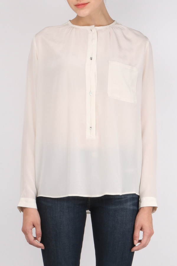 Pomandere Henley Long Sleeve Blouse Pomandere Henley Long Sleeve Blouse
