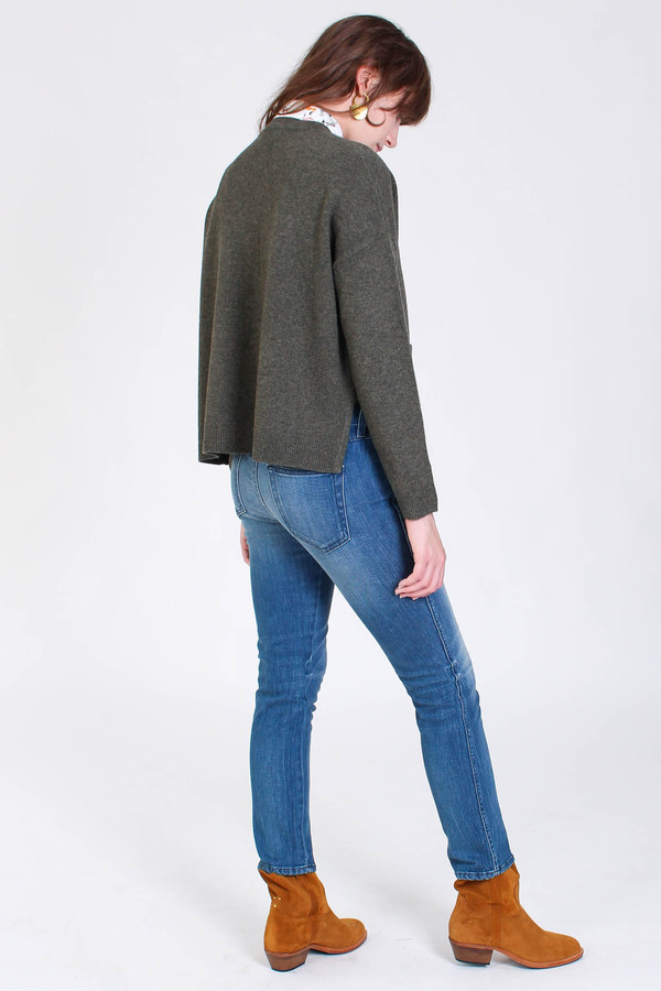 Svilu Cropped cardigan in loden Svilu Cropped cardigan in loden