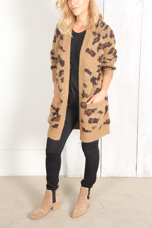 R13 LEOPARD GRUNGE CARDIGAN R13 LEOPARD GRUNGE CARDIGAN