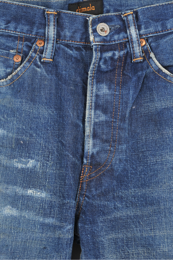 Used Repair Narrow Tapered Cut Jeans by Chimala Used Repair Narrow Tapered Cut Jeans by Chimala