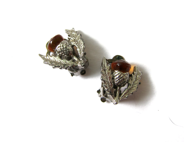 scottish thistle clip on earrings scottish thistle clip on earrings