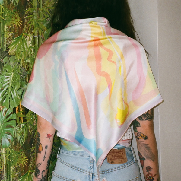 Massif Central silk satin Scarf by Peter Halley Massif Central silk satin Scarf by Peter Halley