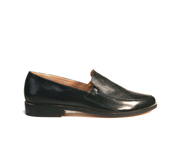 Zou Xou Loafer in Black Snake Embossed Leather Zou Xou Loafer in Black Snake Embossed Leather