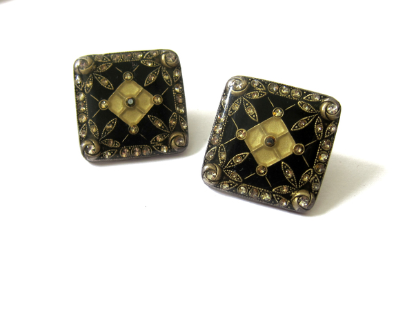 nouveau enamel rhinestone earrings nouveau enamel rhinestone earrings