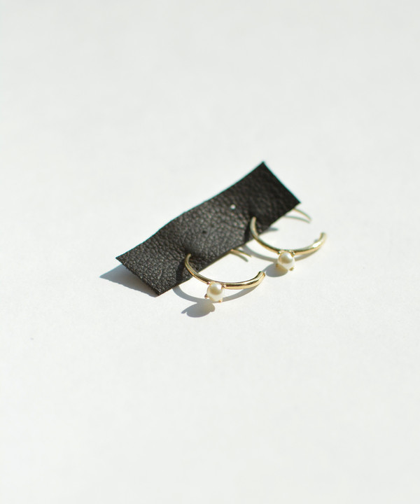Bing Bang NYC Bing Bang Pearl Open Hoops Bing Bang NYC Bing Bang Pearl Open Hoops