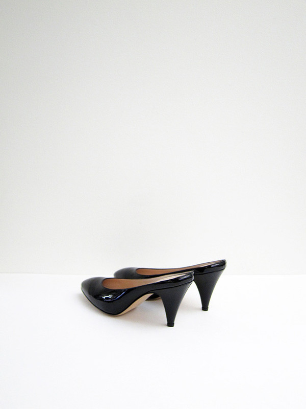Mansur Gavriel Classic Heel Slipper, Black Patent Mansur Gavriel Classic Heel Slipper, Black Patent