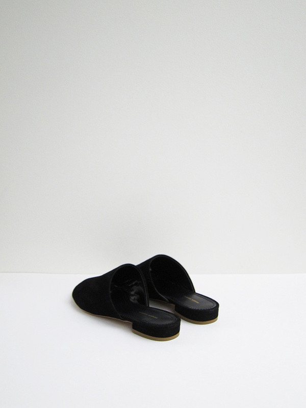 Mansur Gavriel Flat Mule, Black Suede Mansur Gavriel Flat Mule, Black Suede
