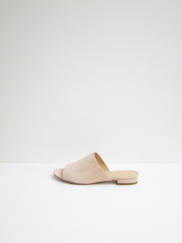 Mansur Gavriel Flat Mule, Sand Suede Mansur Gavriel Flat Mule, Sand Suede