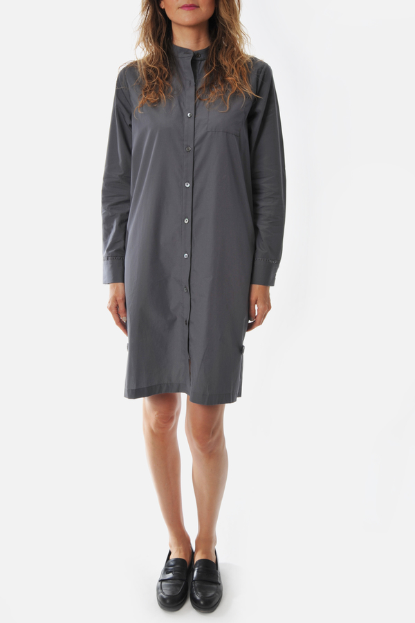 Maud Heline Charcoal Bazalik Dress With Lace Back Panels Maud Heline Charcoal Bazalik Dress With Lace Back Panels