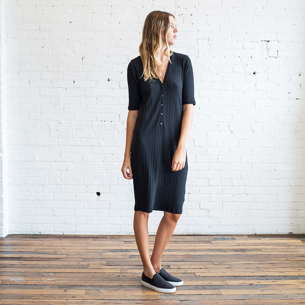 6397 Rib Henley Dress 6397 Rib Henley Dress