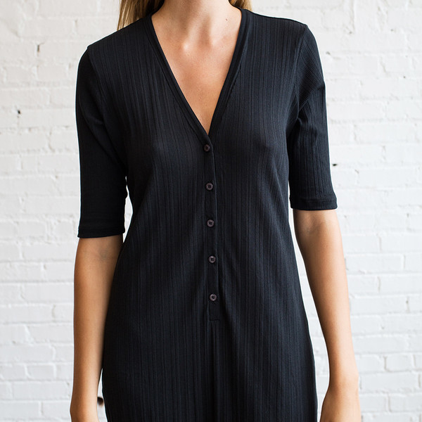 6397 Rib Henley Dress 6397 Rib Henley Dress