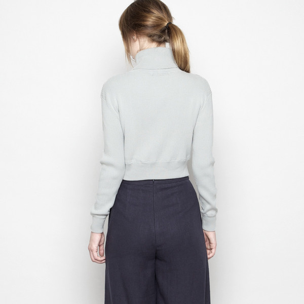 7115 by Szeki Lightweight Fitted Cropped Sweater - Mint FW16 7115 by Szeki Lightweight Fitted Cropped Sweater - Mint FW16