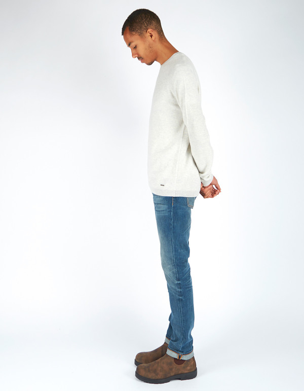 Men's Woolrich John Rich & Bros. Crew Neck Bee Stitch Sweater Grey Marle Men's Woolrich John Rich & Bros. Crew Neck Bee Stitch Sweater Grey Marle