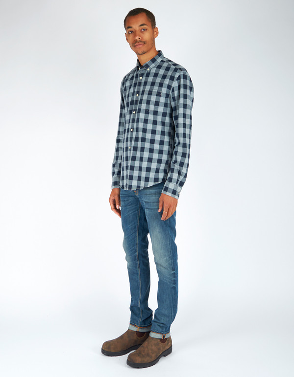 Woolrich John Rich & Bros. Indigo Check Shirt Navy Grey Woolrich John Rich & Bros. Indigo Check Shirt Navy Grey