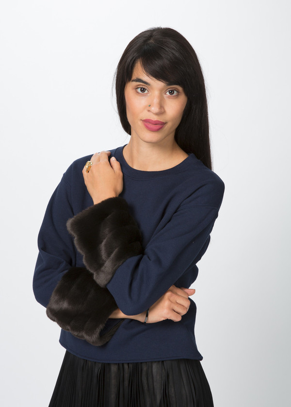 Harvey Faircloth Faux Fur Cuff Pullover Harvey Faircloth Faux Fur Cuff Pullover